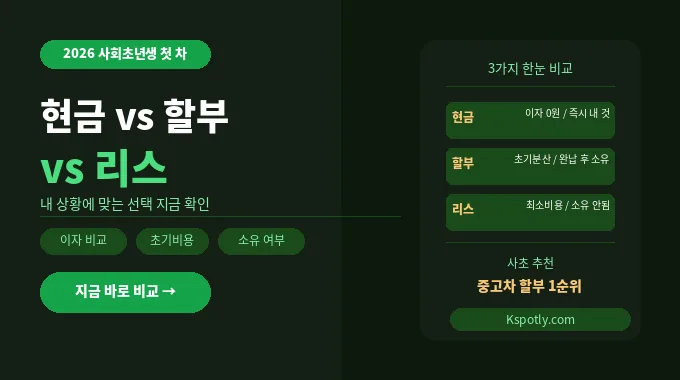 사회초년생 첫 차 구매