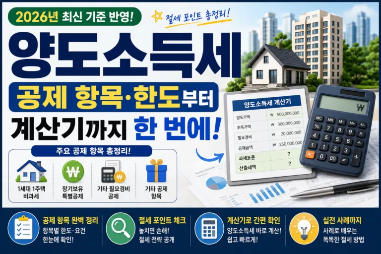 양도소득세 공제 항목